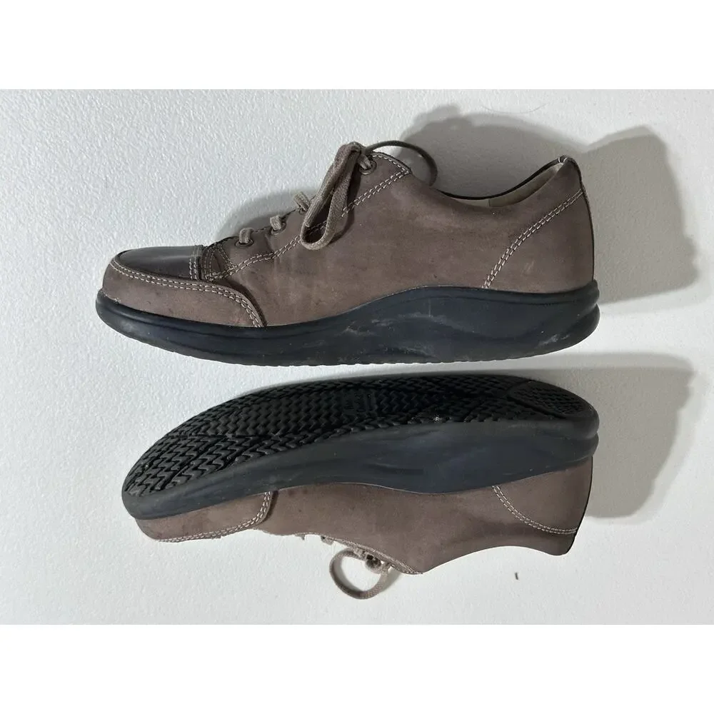 WOMEN'S FINN COMFORT LACE UP BROWN LEATHER SHOES MADE IN GERMANY SZ 4.5 US 6.5-7